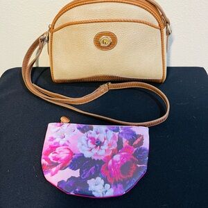 Vintage Carryland Bag / Purse with Espy Floral Makeup Bag / 2 PCS BUNDLE